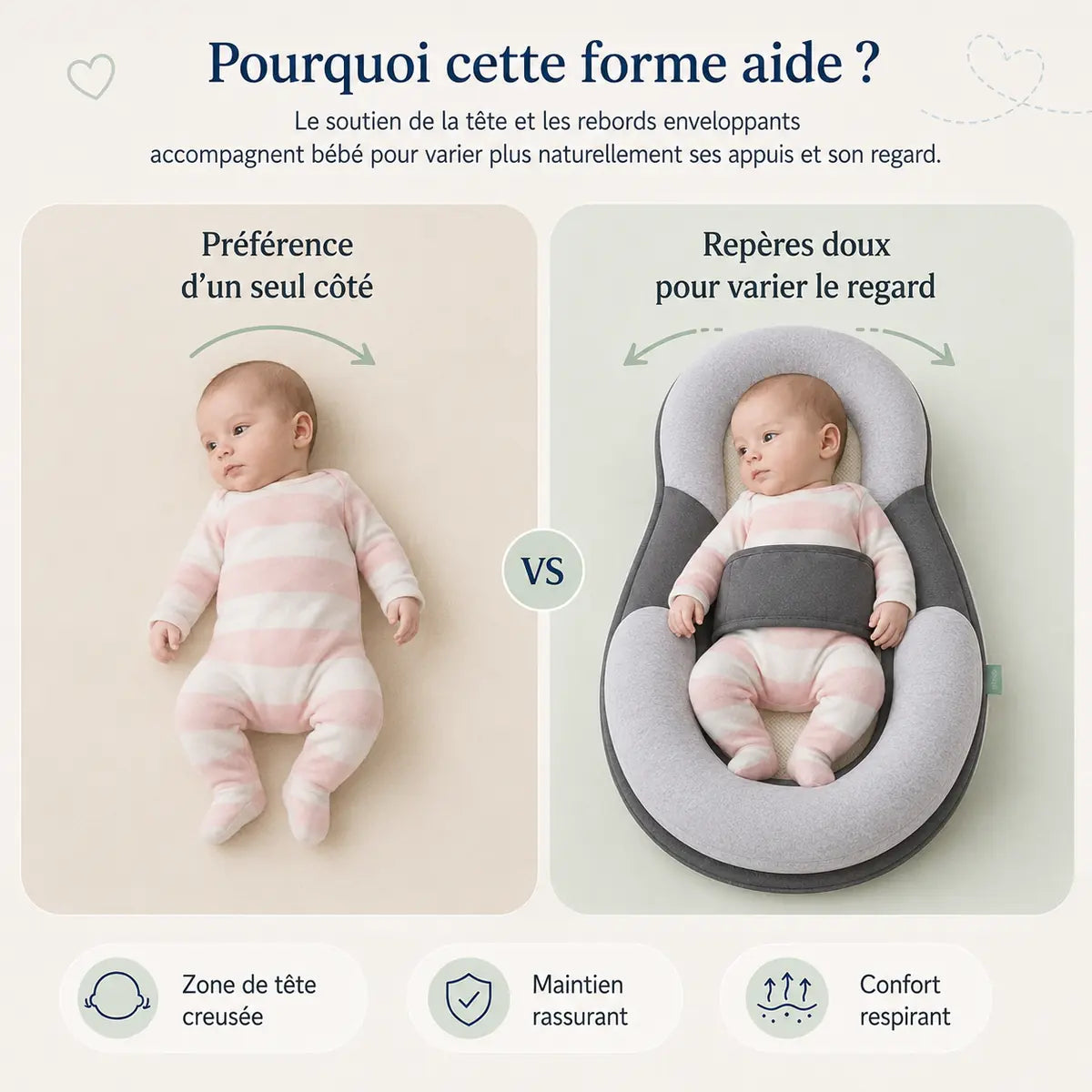 Infographie comparative du Cocon, « Préférence d'un seul côté vs repères doux »